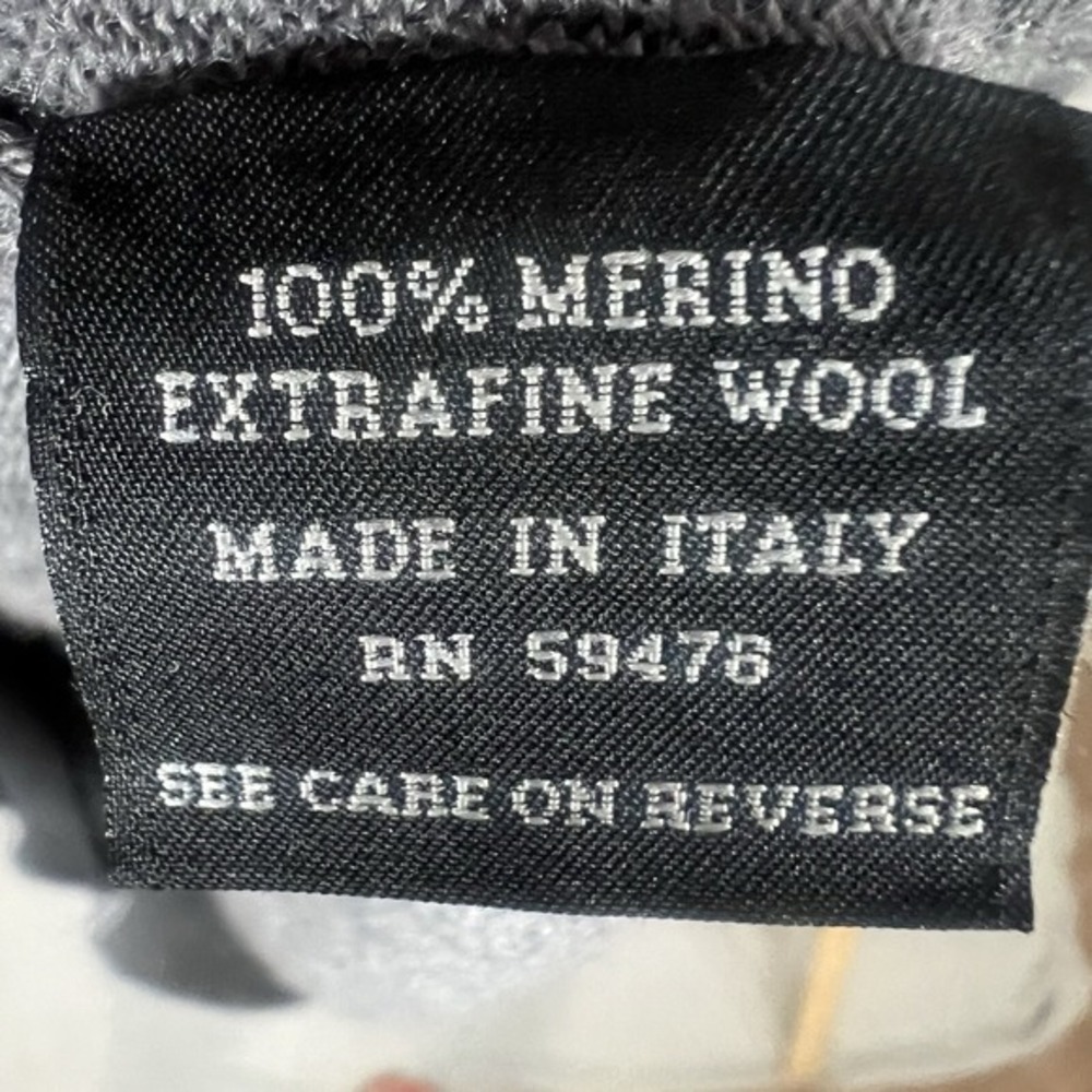 Mario Gilberti Argyle Sweater‎ Mens L Grey Navy Merino Wool V-Neck Made in Italy - Picture 8 of 12